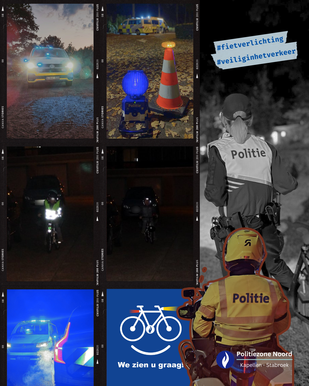 Donkere ochtendspits - fietsverlichting controle